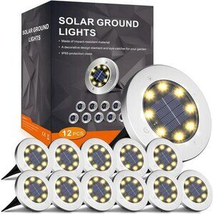 Solar Lights Outdoor 12 Pack Waterproof Garden Pathway Yard Patio Deck Walkway